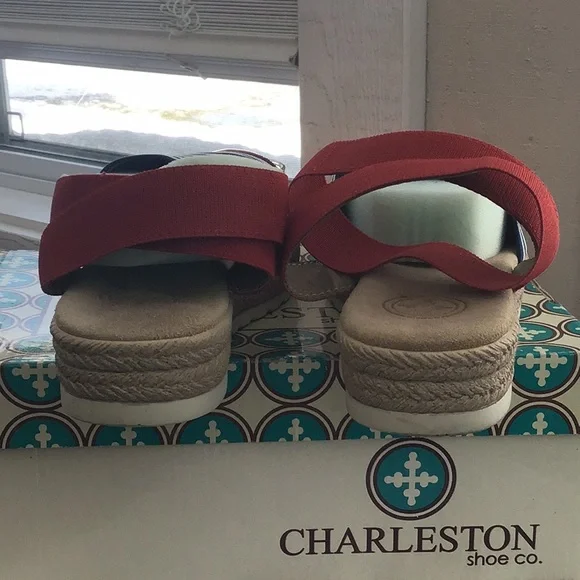 Charleston Red, White & Blue Espadrille Shoes Sz. 10 / 10.5 / 11 - Picture 4 of 5